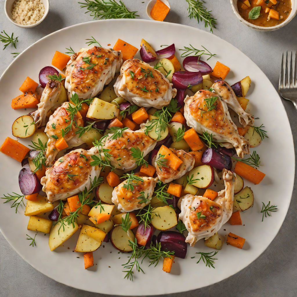 One-Pot Sautéed Chicken with Root Vegetables and Thyme
