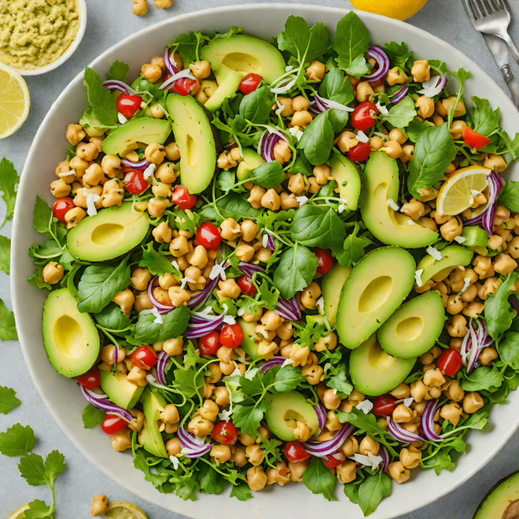 No-Cook Avocado Chickpea Salad with Lemon-Tahini Dressing