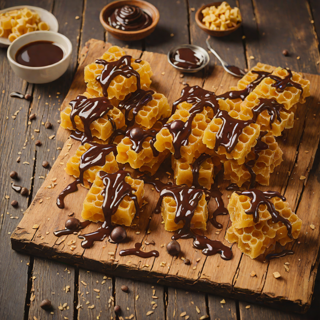 Honeycomb Sugar Candy with Dark Chocolate Drizzle
