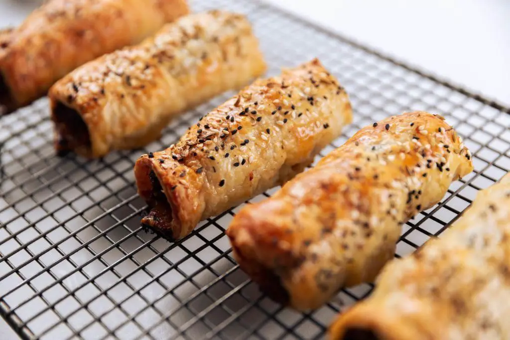 Pan-Fried Kangaroo Sausage Rolls with Spiced Tomato Chutney