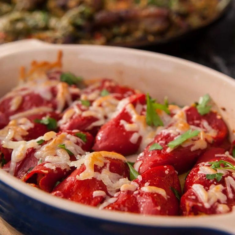 Piquillo Peppers Stuffed with Manchego and Garlic