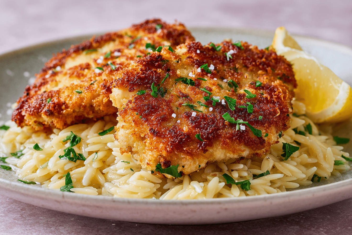 Parmesan-Crusted Chicken Cutlets with Garlic Butter