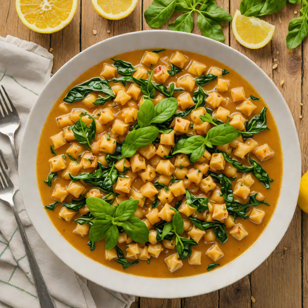 Stovetop Lemon-Garlic Chickpea Stew with Spinach