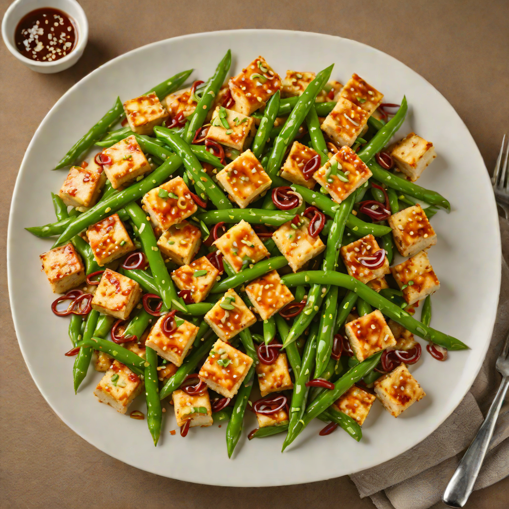 Spicy Stir-Fried Tofu with Garlic and Green Beans