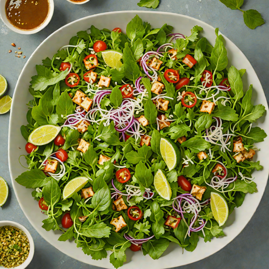 Vietnamese-Inspired Fresh Herb Salad with Ginger Lime Dressing