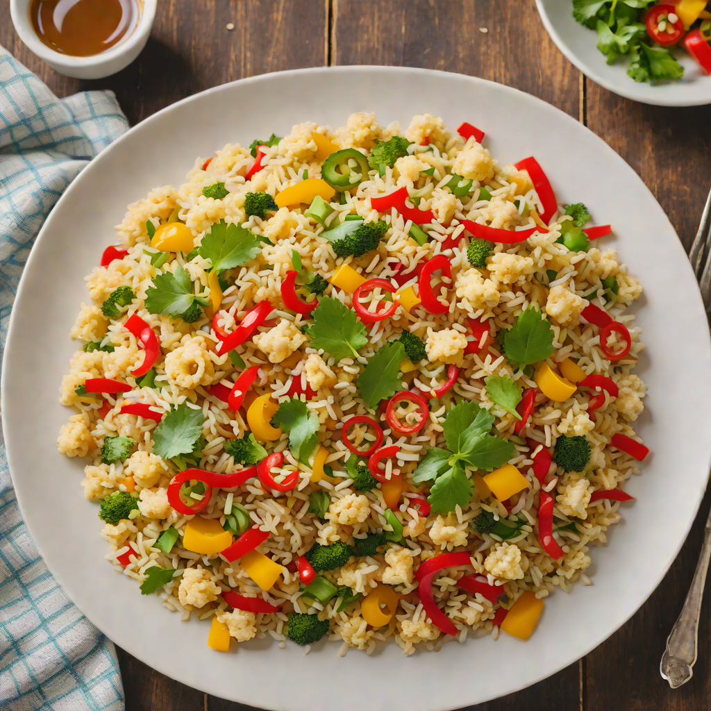 Cauliflower Rice Stir-Fry with Ginger and Peppers