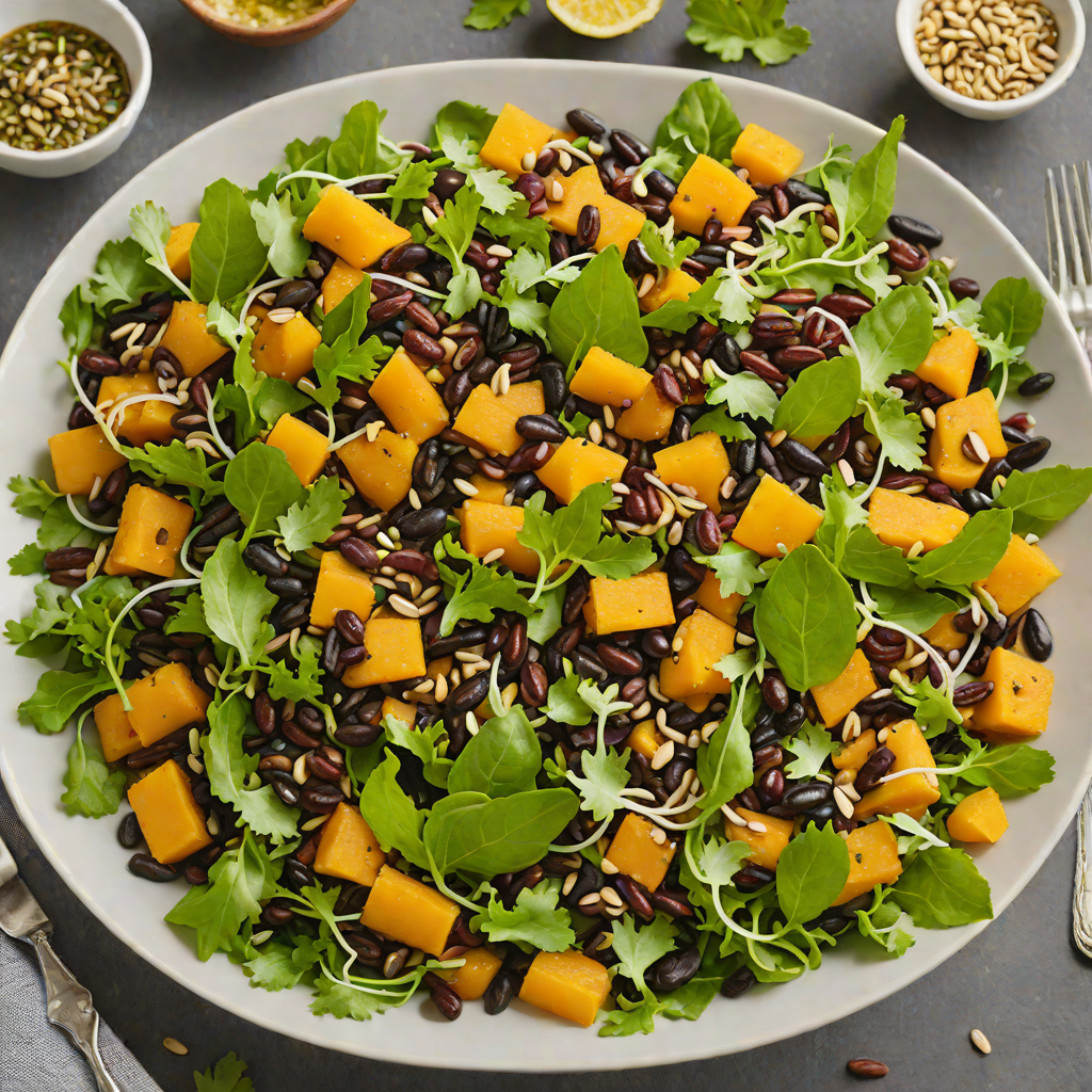 Mayan Black Bean and Pumpkin Seed Salad with Citrus Dressing