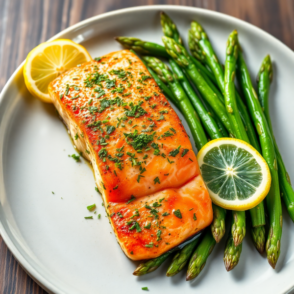 Herb-Crusted Salmon with Asparagus