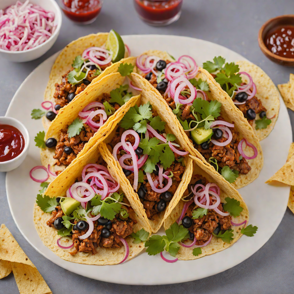 Spicy Sausage and Black Bean Tacos with Pickled Red Onions