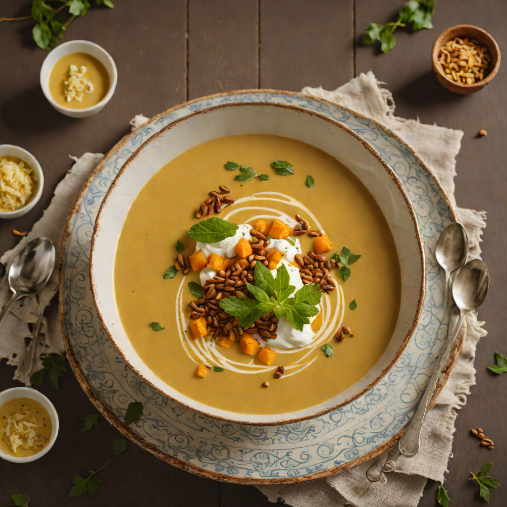 Wattleseed-Spiced Pumpkin Soup with Lemon Myrtle Cream