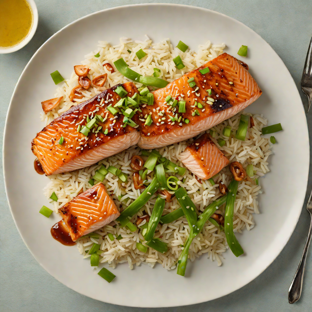 Stovetop Ginger-Soy Glazed Salmon with Scallion Rice