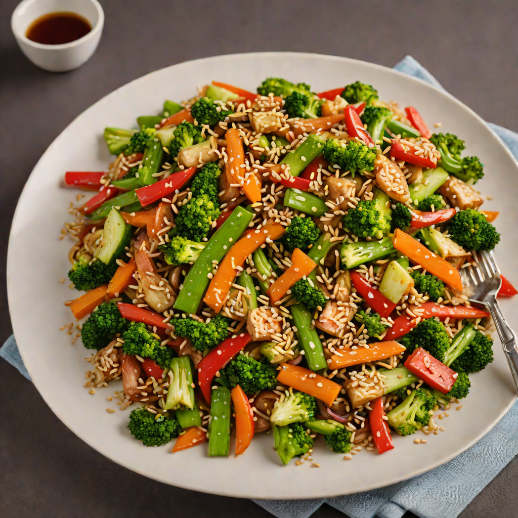 Vegetable Stir-Fry with Garlic Soy Sauce and Sesame Seeds