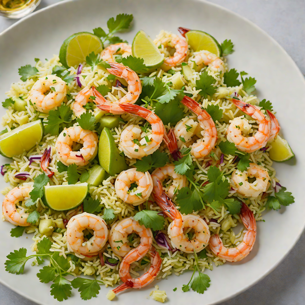 Sautéed Shrimp with Cauliflower Rice and Cilantro-Lime Dressing