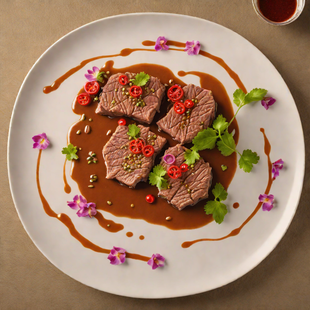 Pan-Seared Beef with Red Lotus Peppercorn Sauce