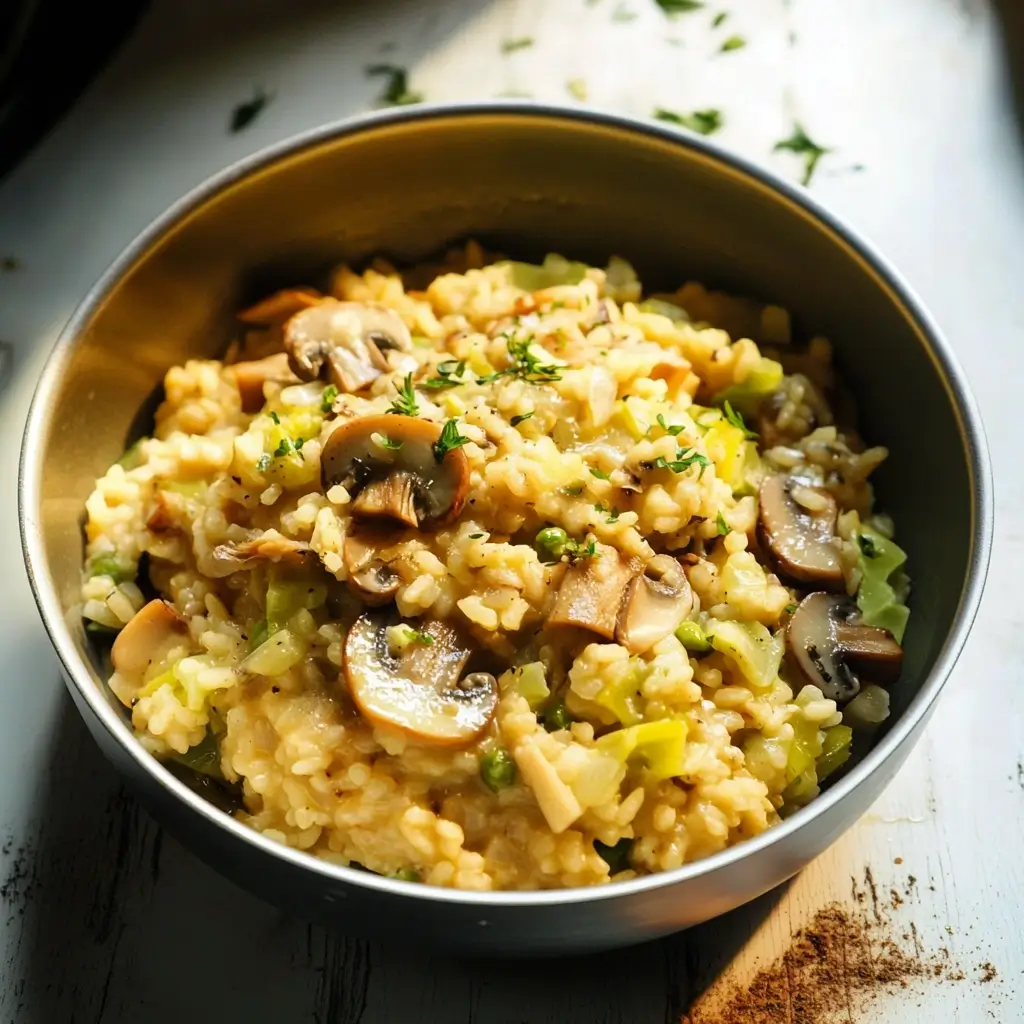 Creamy Mushroom and Leek Risotto