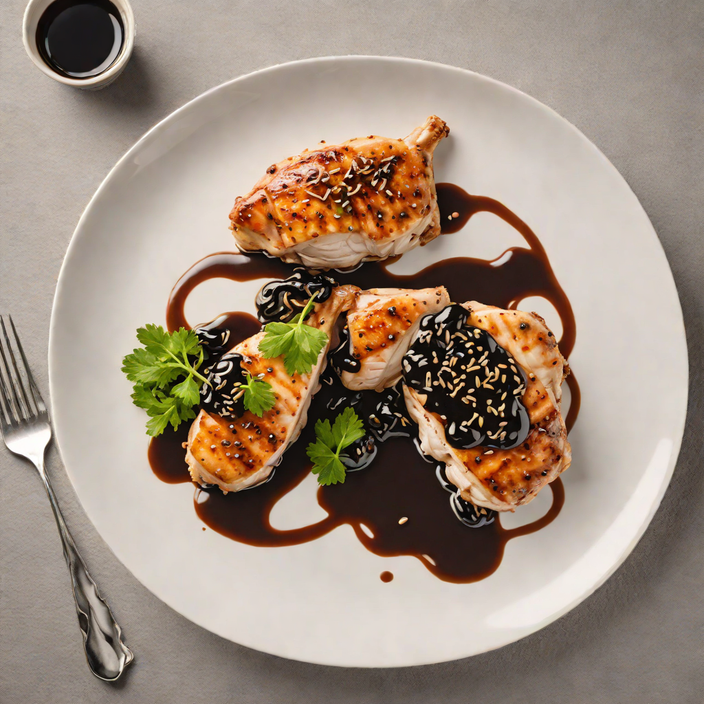 Pan-Seared Chicken with Ink-Black Garlic Sauce
