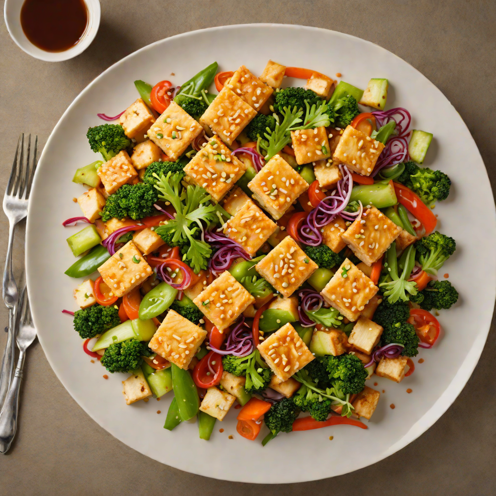 Stir-Fried Tofu with Ginger and Seasonal Asian Vegetables