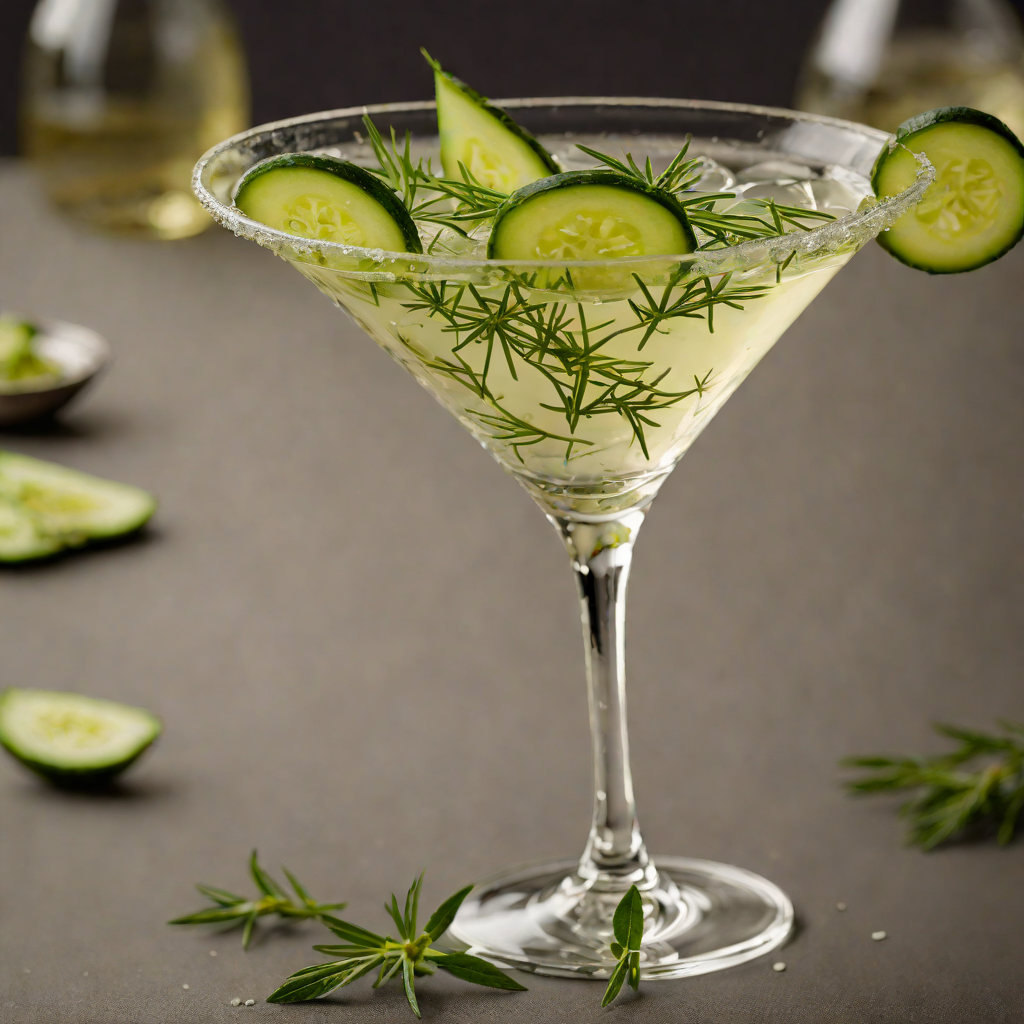 Herb-Infused Gin Martini with Cucumber and Rosemary
