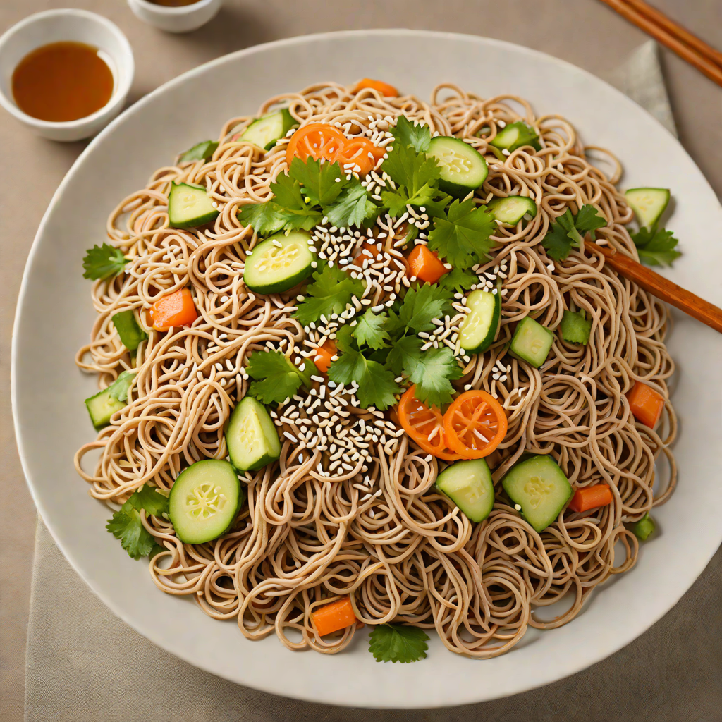 Japanese-Style Cold Soba Noodles with Sesame-Ginger Dressing