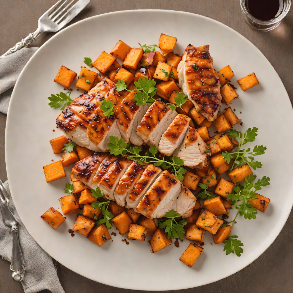 Pan-Seared Chicken with Maple-Glazed Sweet Potatoes
