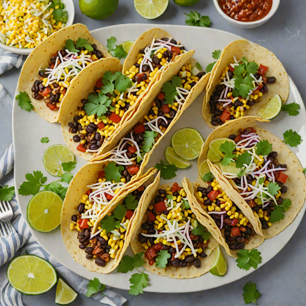 Spicy Regional Black Bean and Corn Tacos with Cilantro Lime Slaw