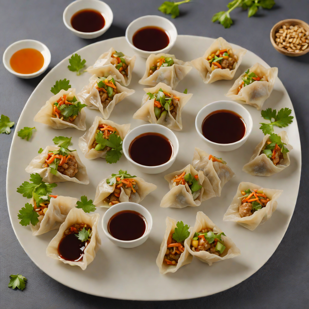 Steamed Asian Fusion Vegetable Dumplings with Ginger Soy Dipping Sauce