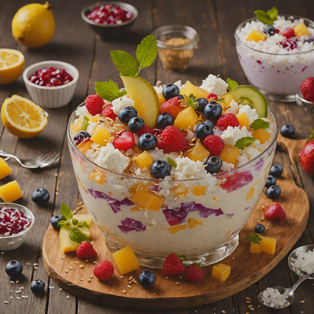 Chilled Halo-Halo with Sweetened Fruits and Crushed Ice