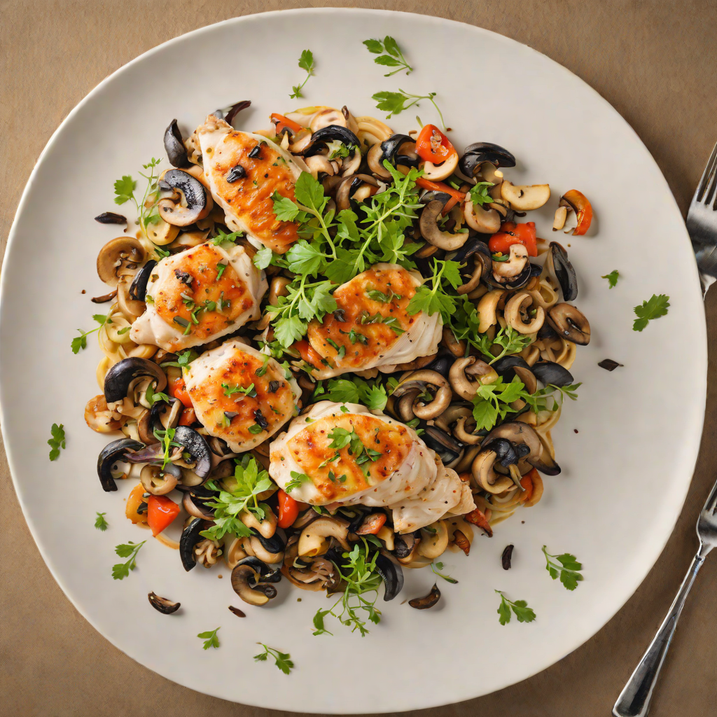 Sautéed Chicken with Regional Mushroom and Herb Medley