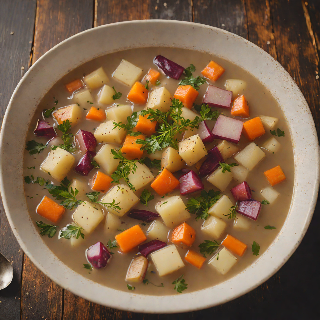 Snow-Melted Dirty Water Soup with Root Vegetables