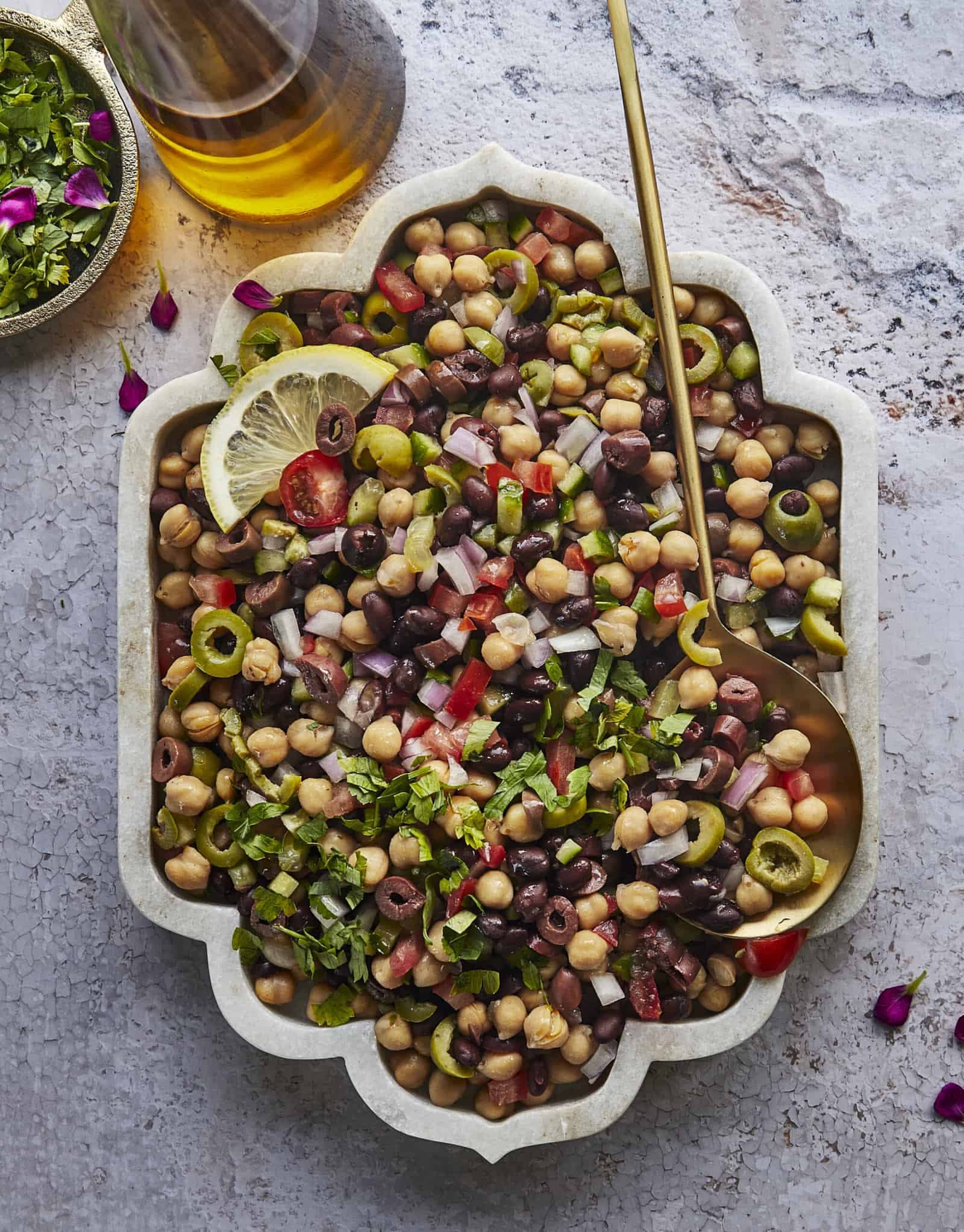 Piano-Inspired Layered Mediterranean Chickpea Salad