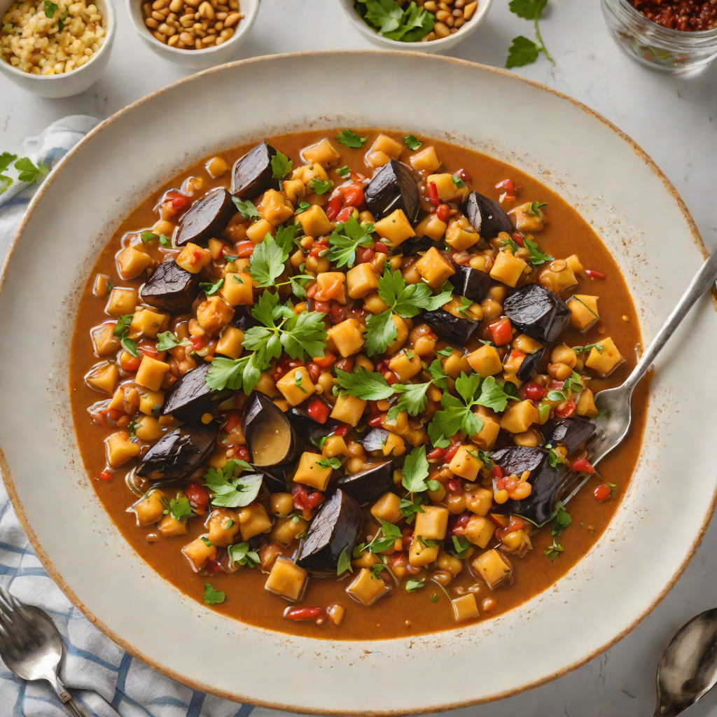 Slow-Cooked Chickpea and Eggplant Stew with Tamarind
