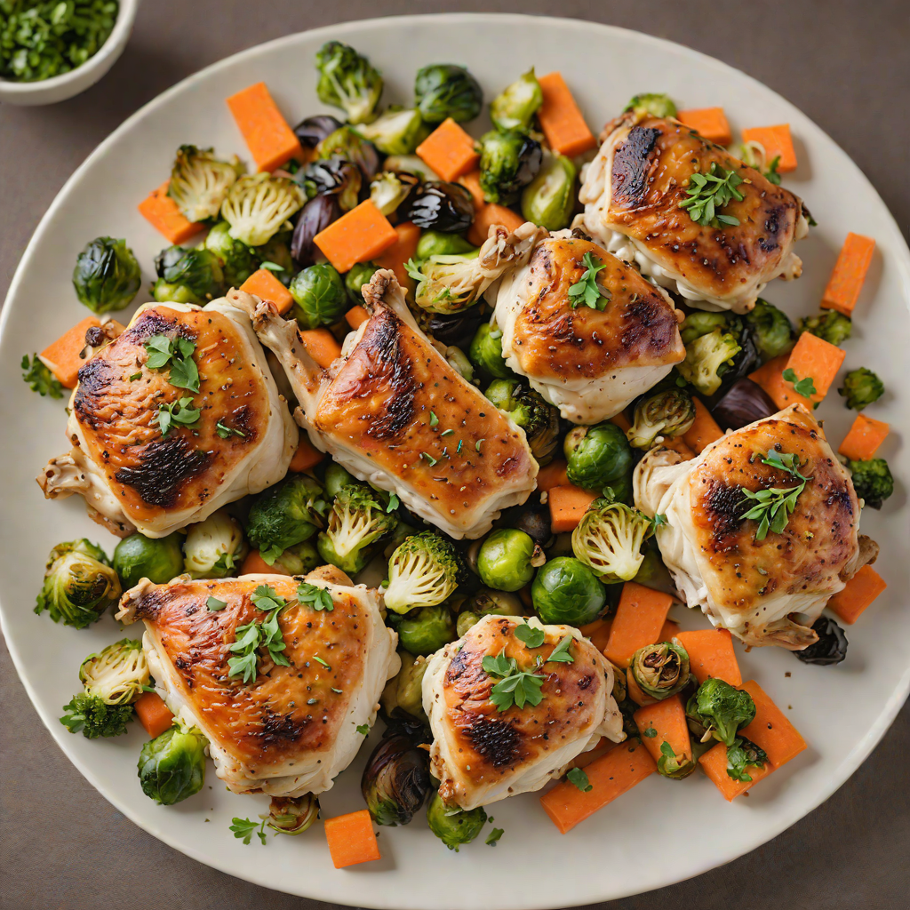 Sheet Pan Herb-Roasted Chicken Thighs with Carrots and Brussels Sprouts