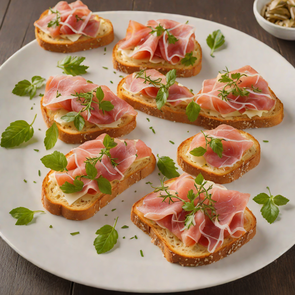 Tomato and Serrano Ham Toast with Manchego Cheese