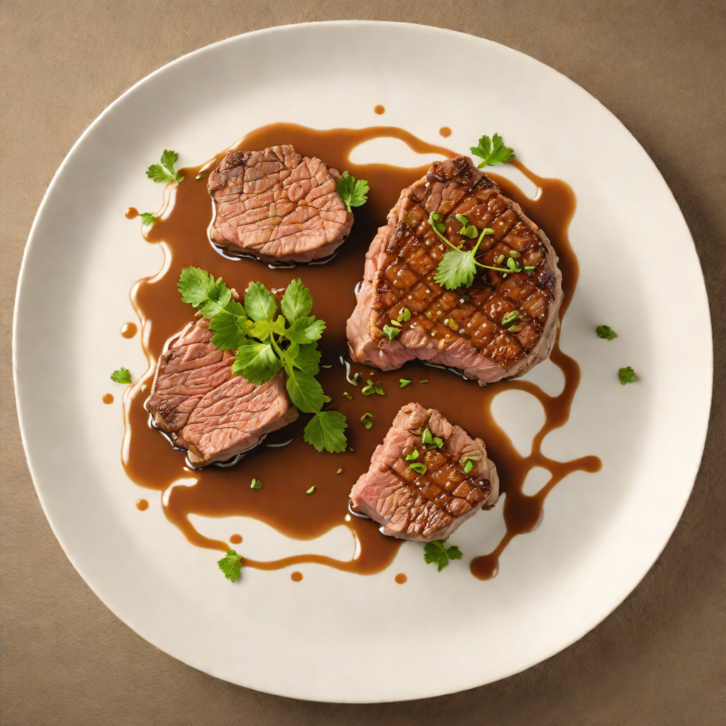 Pan-Seared Beef with Snow Melt Reduction and Dirty Water Jus