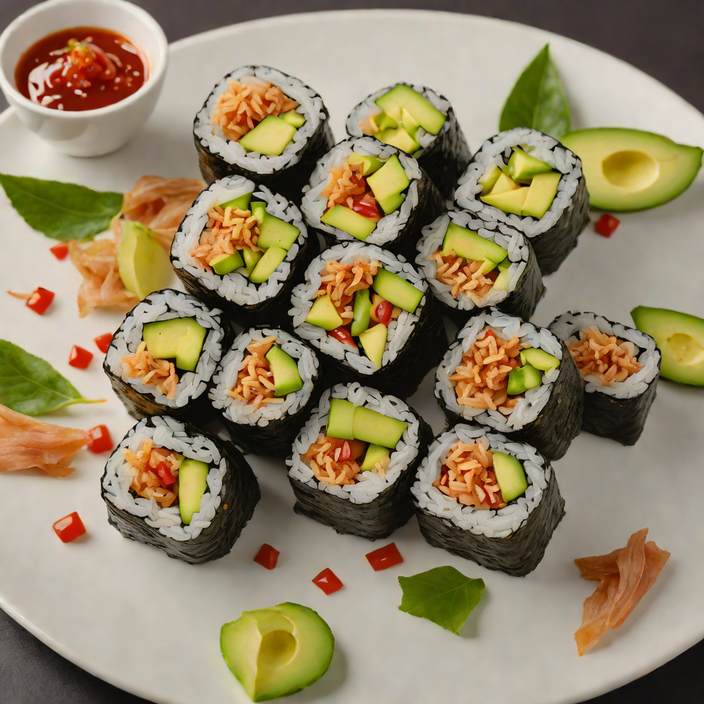 Heian Handroll Sushi with Spicy Tuna and Avocado