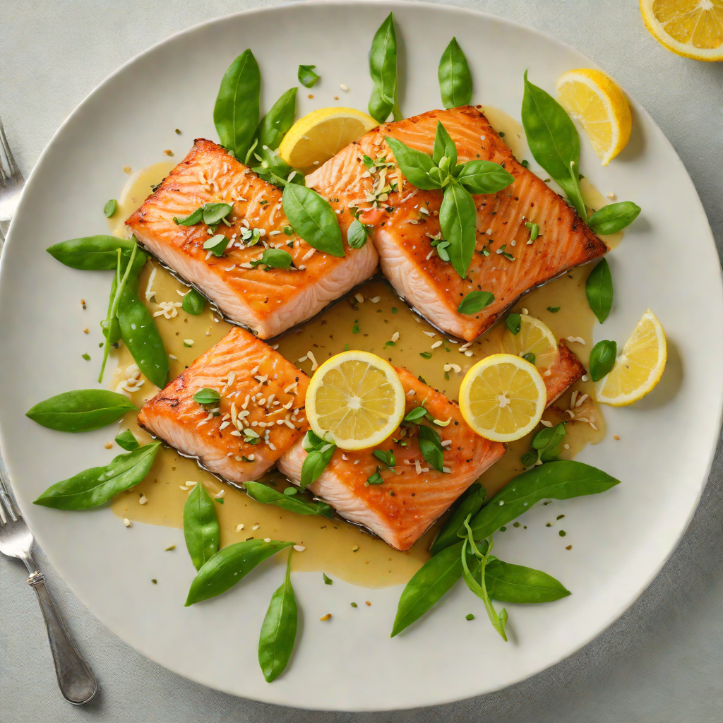 Pan-Seared Salmon with Melted Snow Pea and Lemon Butter