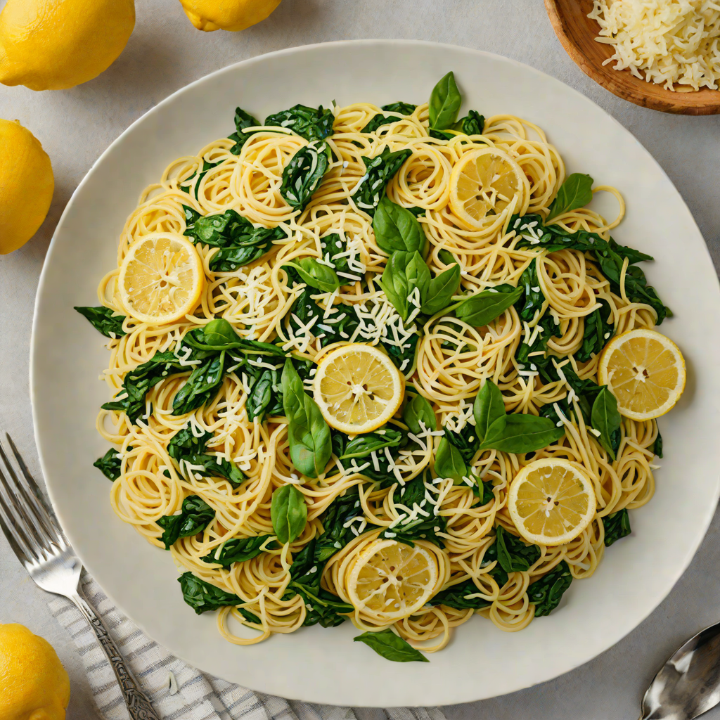 Lemon-Garlic Spaghetti with Wilted Spinach and Parmesan