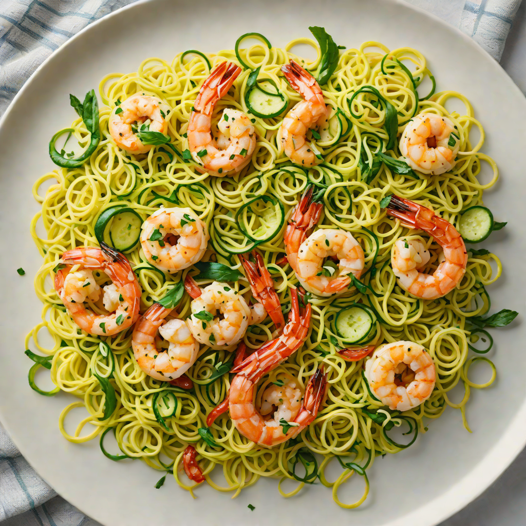 Quick Sautéed Garlic Butter Shrimp with Zucchini Noodles