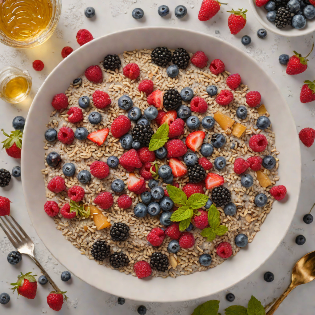No-Bake Chia Seed Pudding with Mixed Berries and Honey
