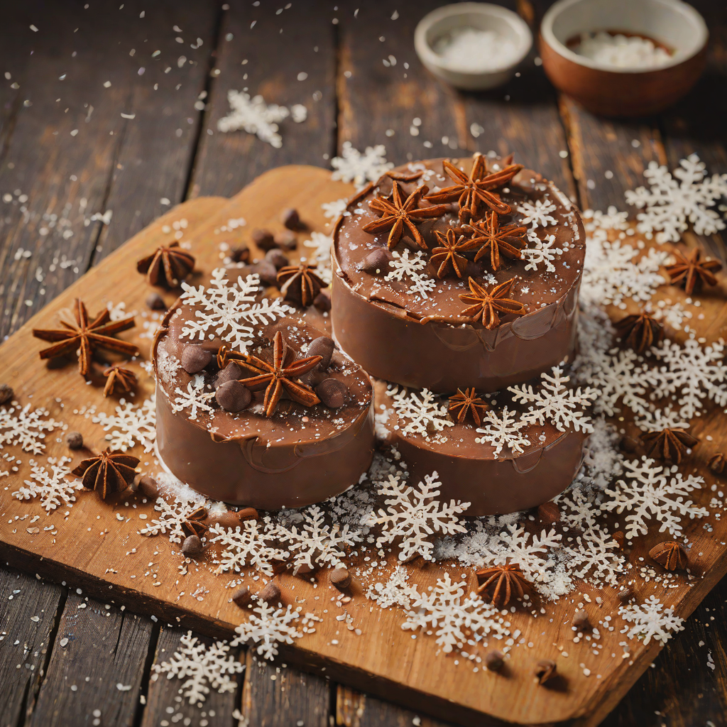 Snowy Melting Chocolate Mousse with Dirty Snowflake Garnish