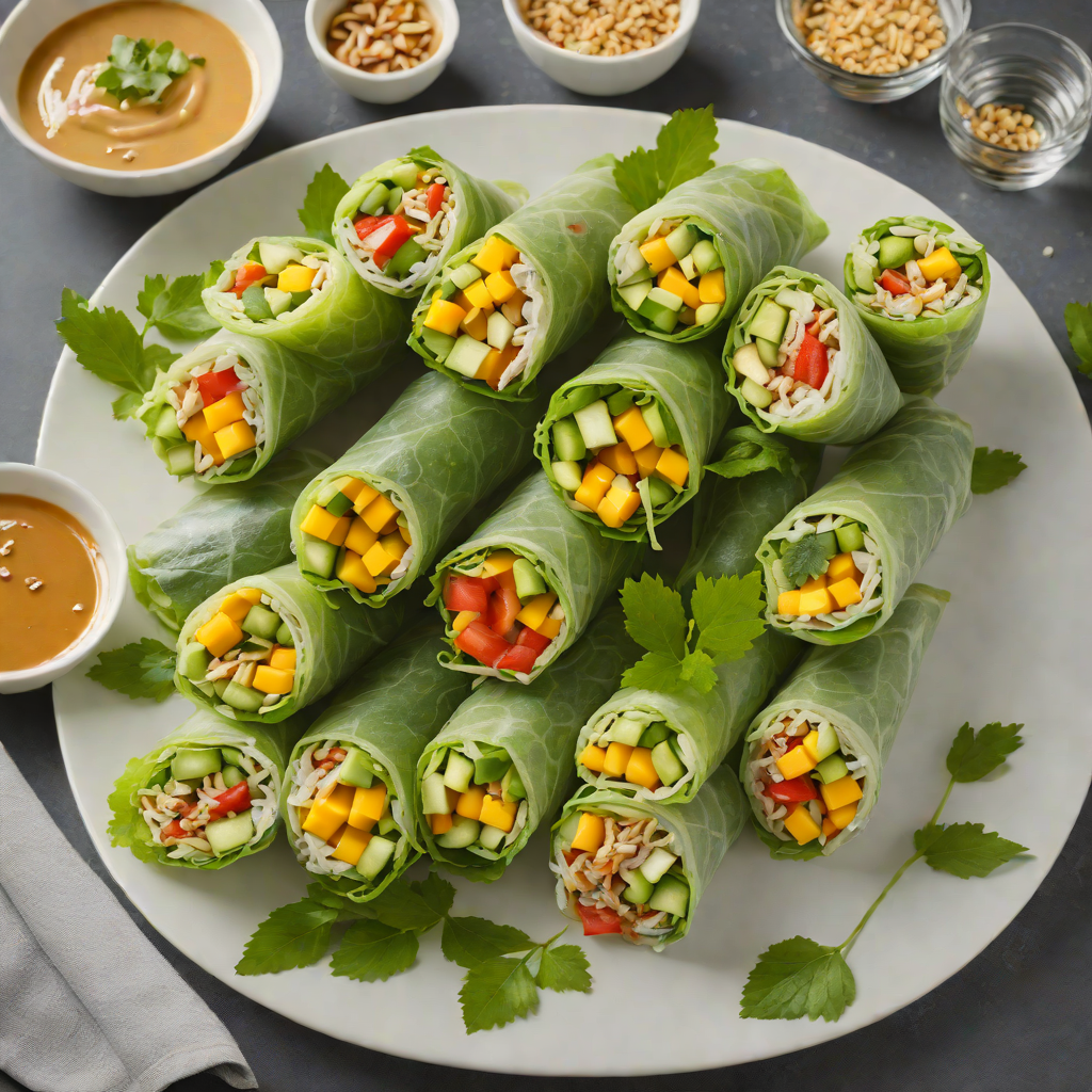 Mango and Avocado Vietnamese Summer Rolls with Peanut Dipping Sauce