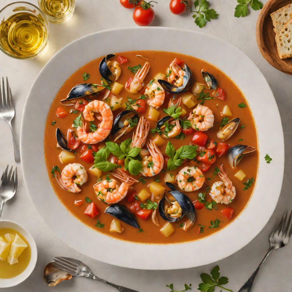 Cioppino-Inspired Seafood Stew with Tomato and White Wine