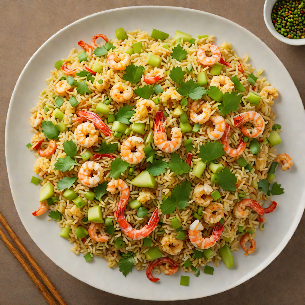 Stir-Fried Cauliflower Rice with Ginger and Shrimp