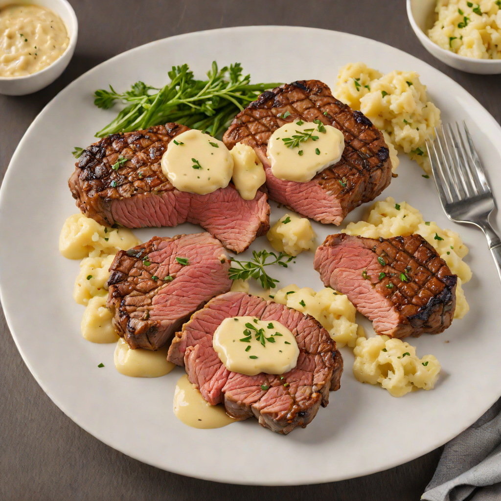 Pan-Seared Ribeye with Garlic Butter and Roasted Garlic Mashed Potatoes