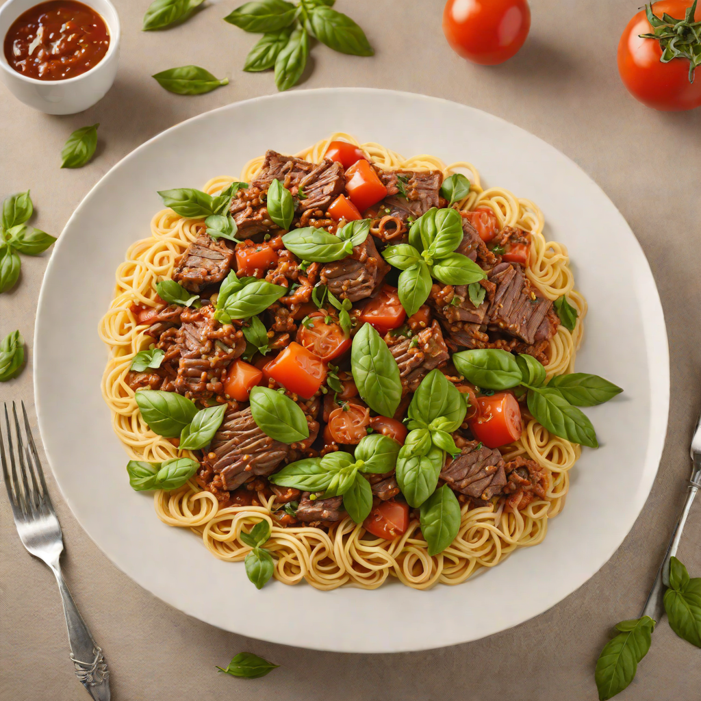 Slow-Simmered Beef and Tomato Ragù with Fresh Basil