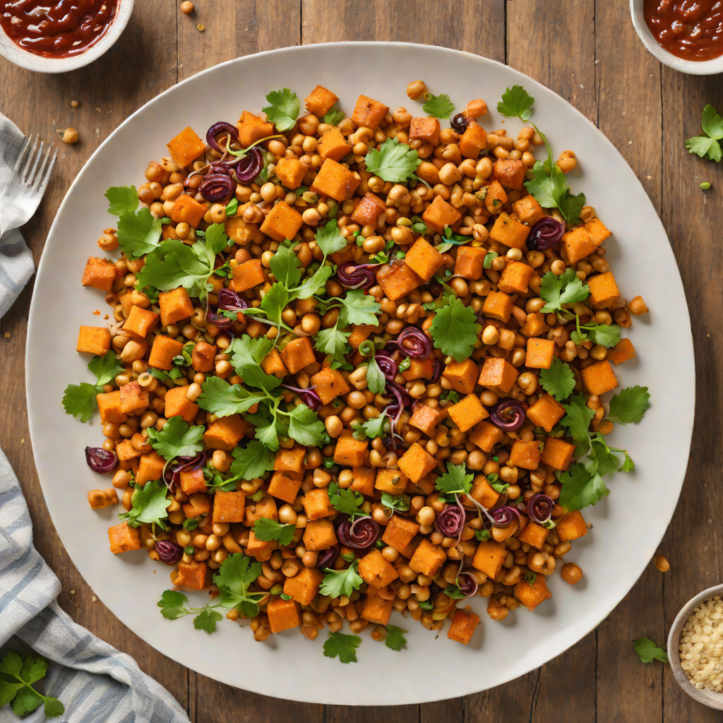 Sheet Pan Harissa-Spiced Chickpea and Sweet Potato