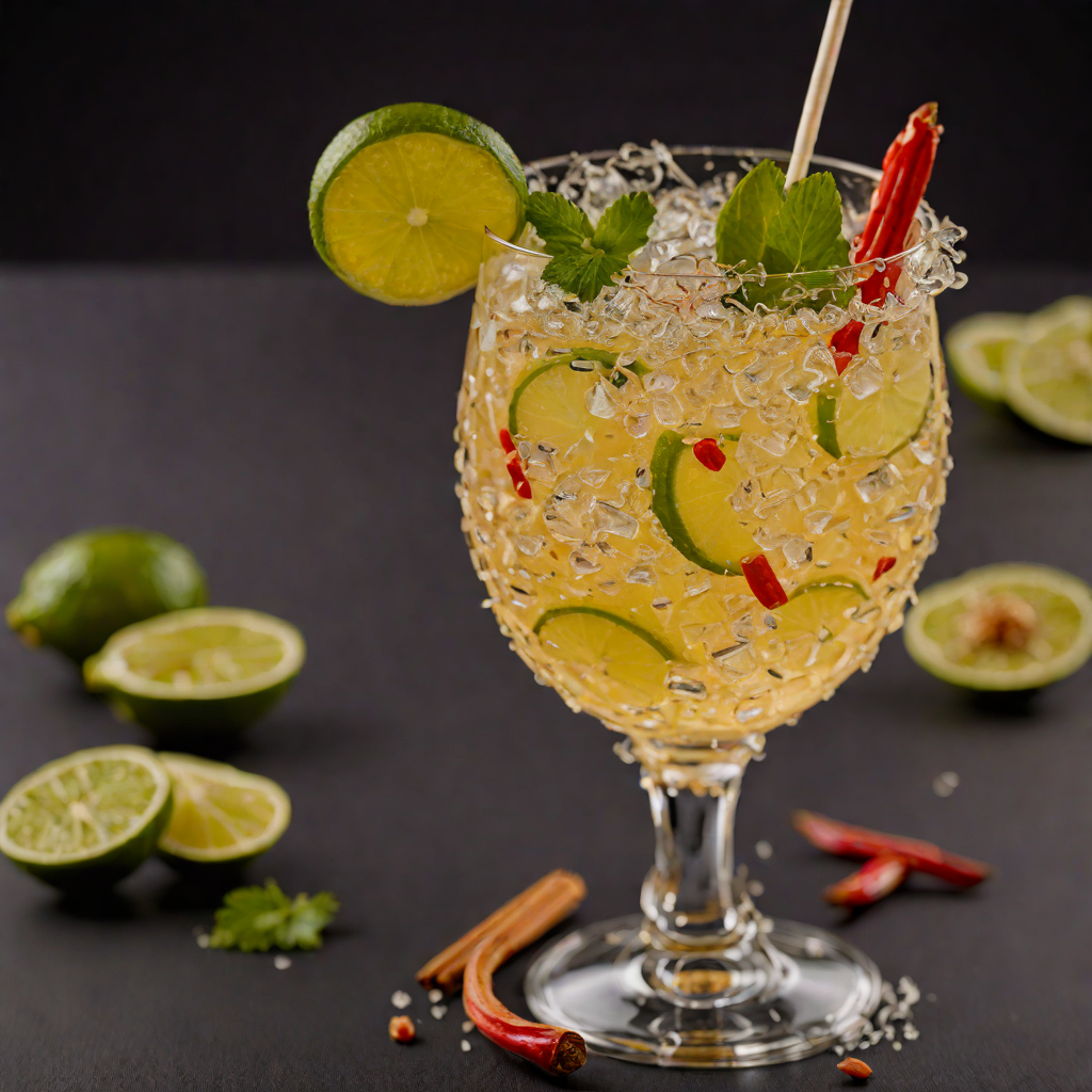 Ginger-Lime Sparkler with Chili Honey
