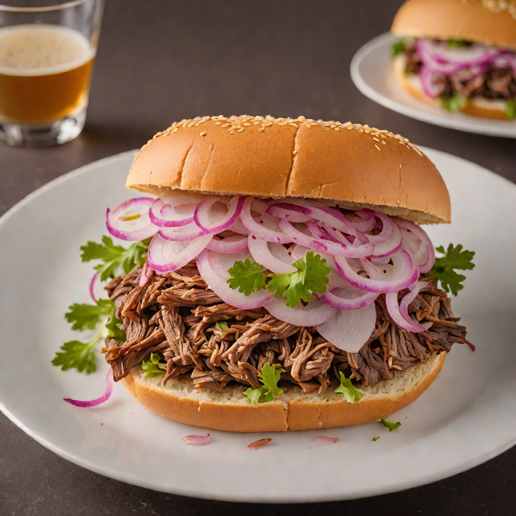 Omaha-Inspired Smoked Brisket Sandwich with Pickled Onions