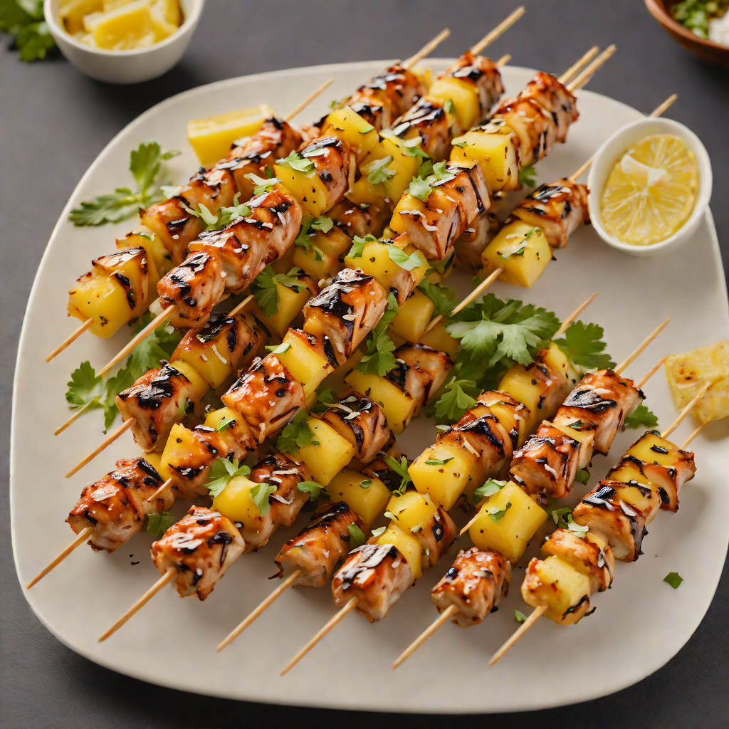 Grilled Hawaiian-Style Chicken Skewers with Pineapple Glaze