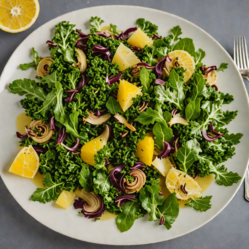 Sautéed Kale and Artichokes with Ginger-Infused Citrus Vinaigrette